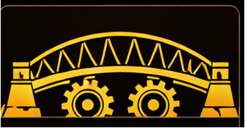 A bridge with interlocking gears linking siloed complexity to operational flow.