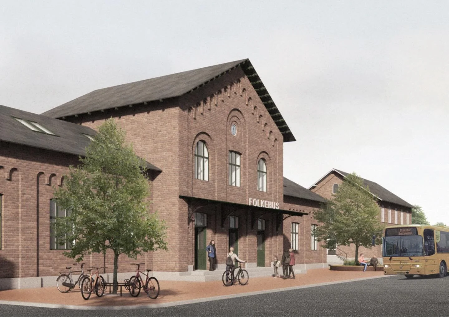 Vi har lavet en potentialeplan for Stationen sammen med @relieffarkitekter, vi gl&aelig;der os til at dele med jer. Her er bud p&aring;, hvordan forpladsen kunne se ud. L&aelig;s mere p&aring; vores hjemmeside (link i bio) og tilmeld jer det &aring;b