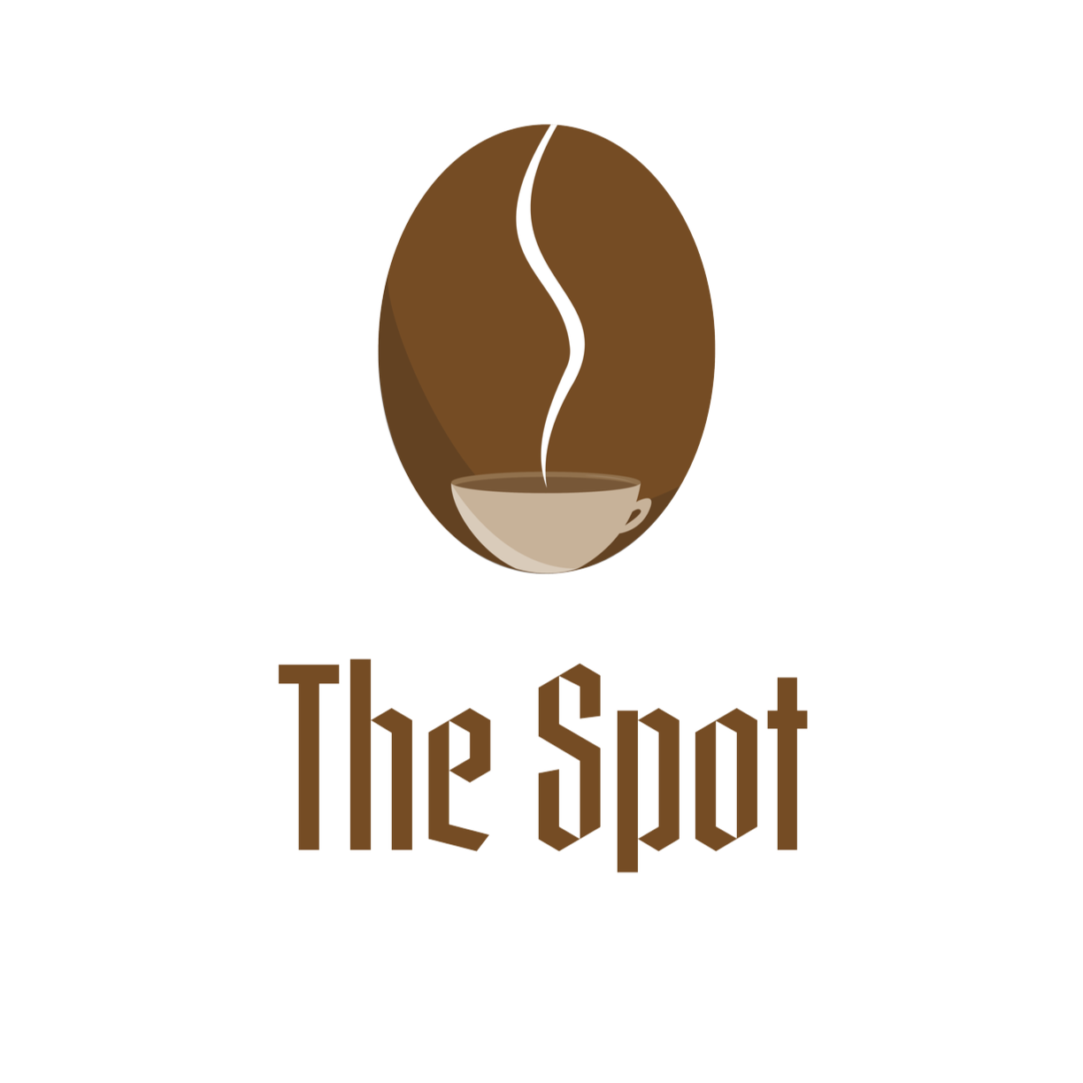 Logo with a coffee bean illustration above the words "The Spot" in stylized font.