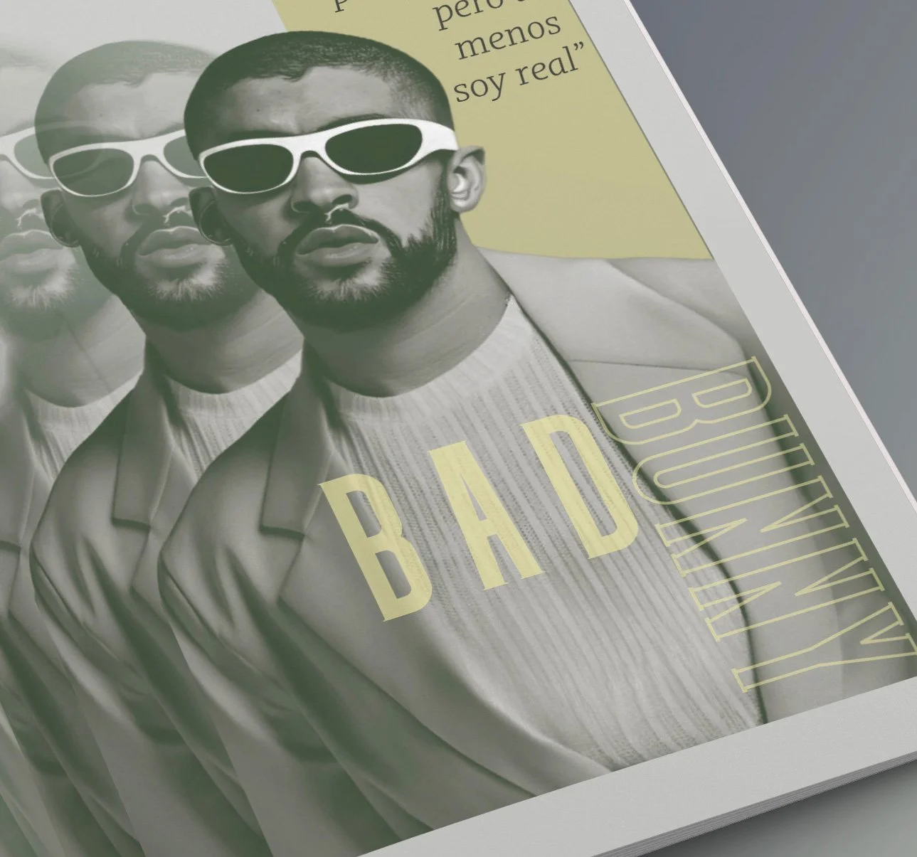 Book cover featuring a duplicated, cropped photo of a man with a beard and sunglasses, wearing a blazer, with yellow and gray text that reads "BATDUD" and "BULLYING" and additional text in Spanish.