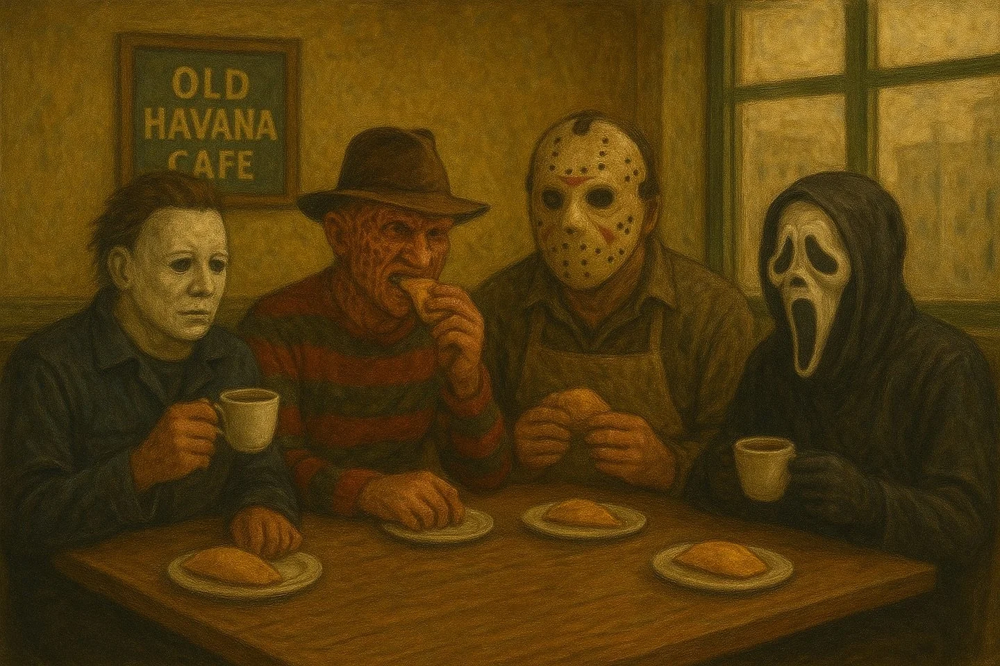 🎃 Even the horror legends can&rsquo;t resist a good empanada. Something wickedly delicious is brewing at Old Havana Cafe&hellip; 👀 HAPPY HALLOWEEN!

#stuartflorida #stuartfl #local #familyownedbusiness #cubancafe #halloween #comingsoon