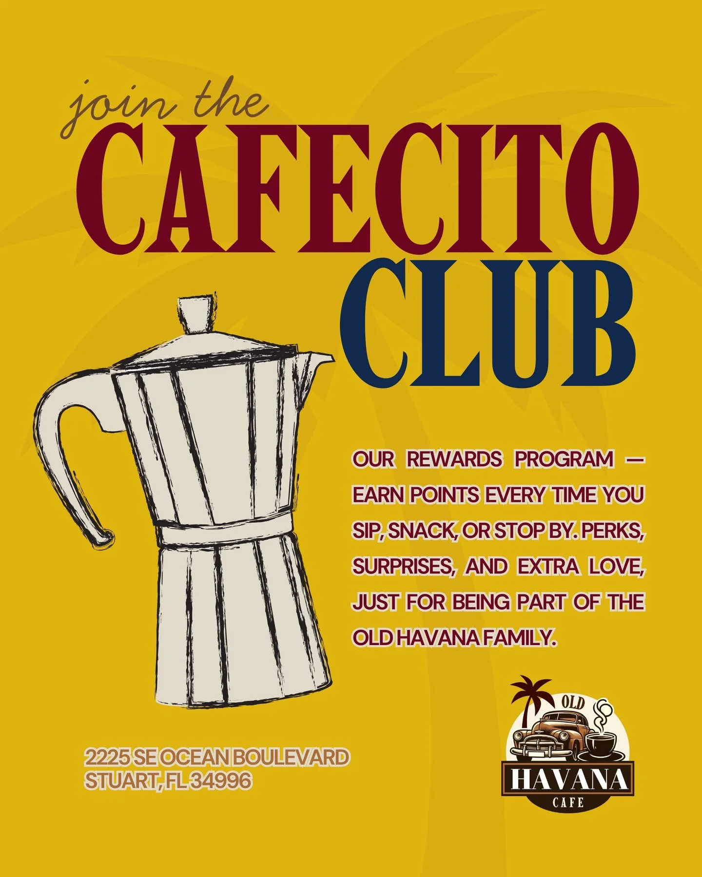 Cafecito lovers, this one&rsquo;s for you ☕️

Meet Cafecito Club. Our rewards program made to say gracias for every visit. Earn points every time you sip, snack, or stop by and enjoy little perks along the way.

Join next time you&rsquo;re in and let