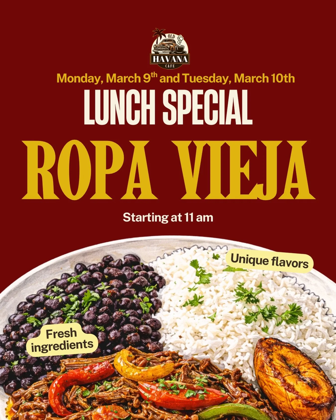 Ropa Vieja is making a comeback!!

See you tomorrow and Tuesday 🌴

#oldhavanacafe #ropavieja #cubanfood #stuartfl #treasurecoast