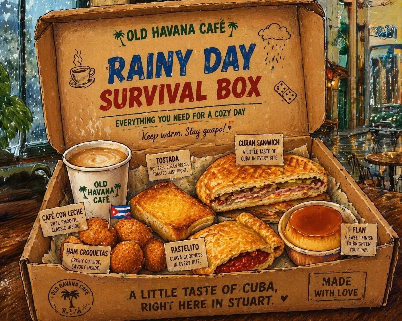 We&rsquo;ve got you covered, rain or shine 🌴

#oldhavanacafe #treasurecoast #stuartfl #cubancafe #cubaneats