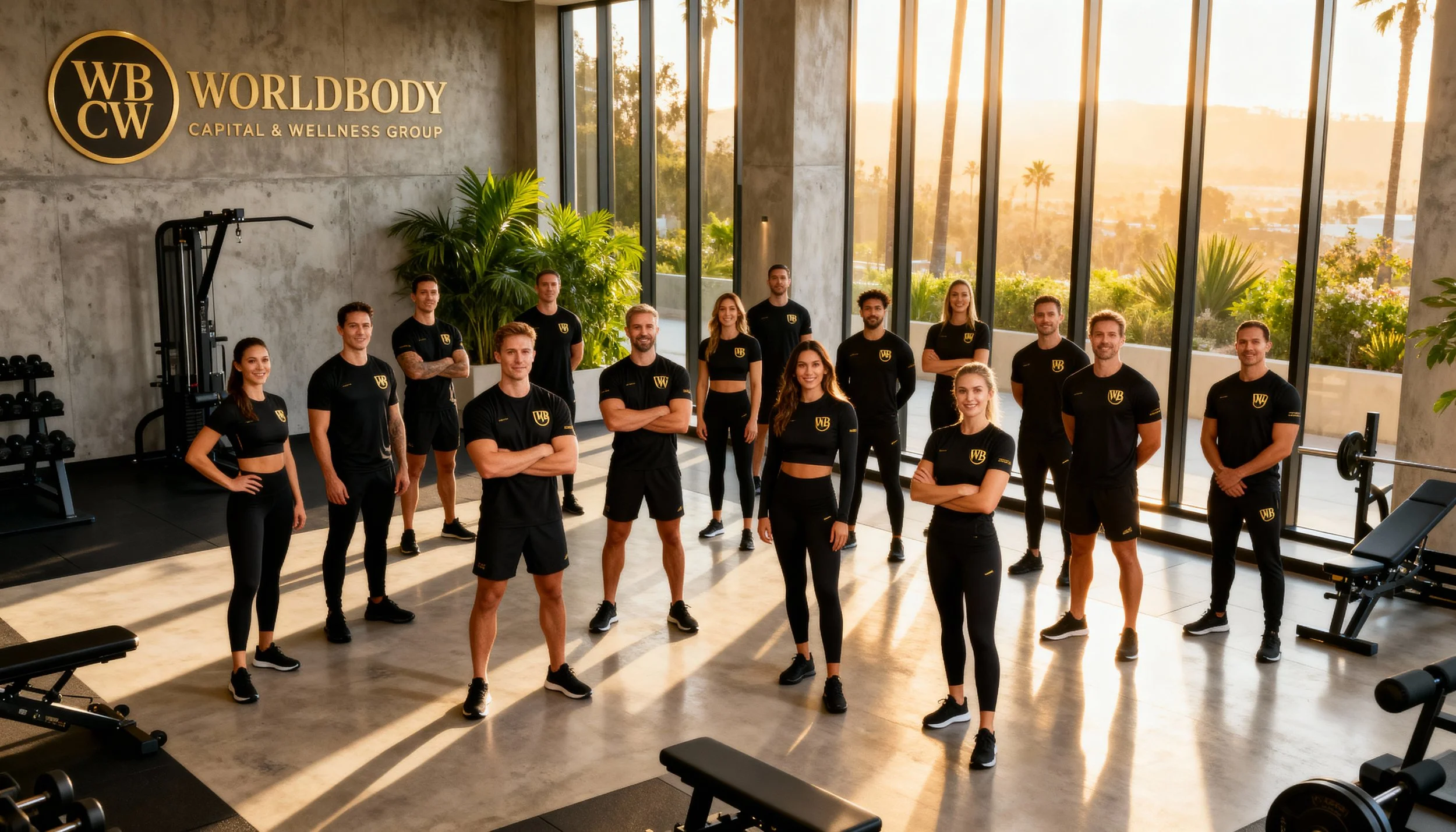 Beautiful Women with Blk/Gold Training Outfit 