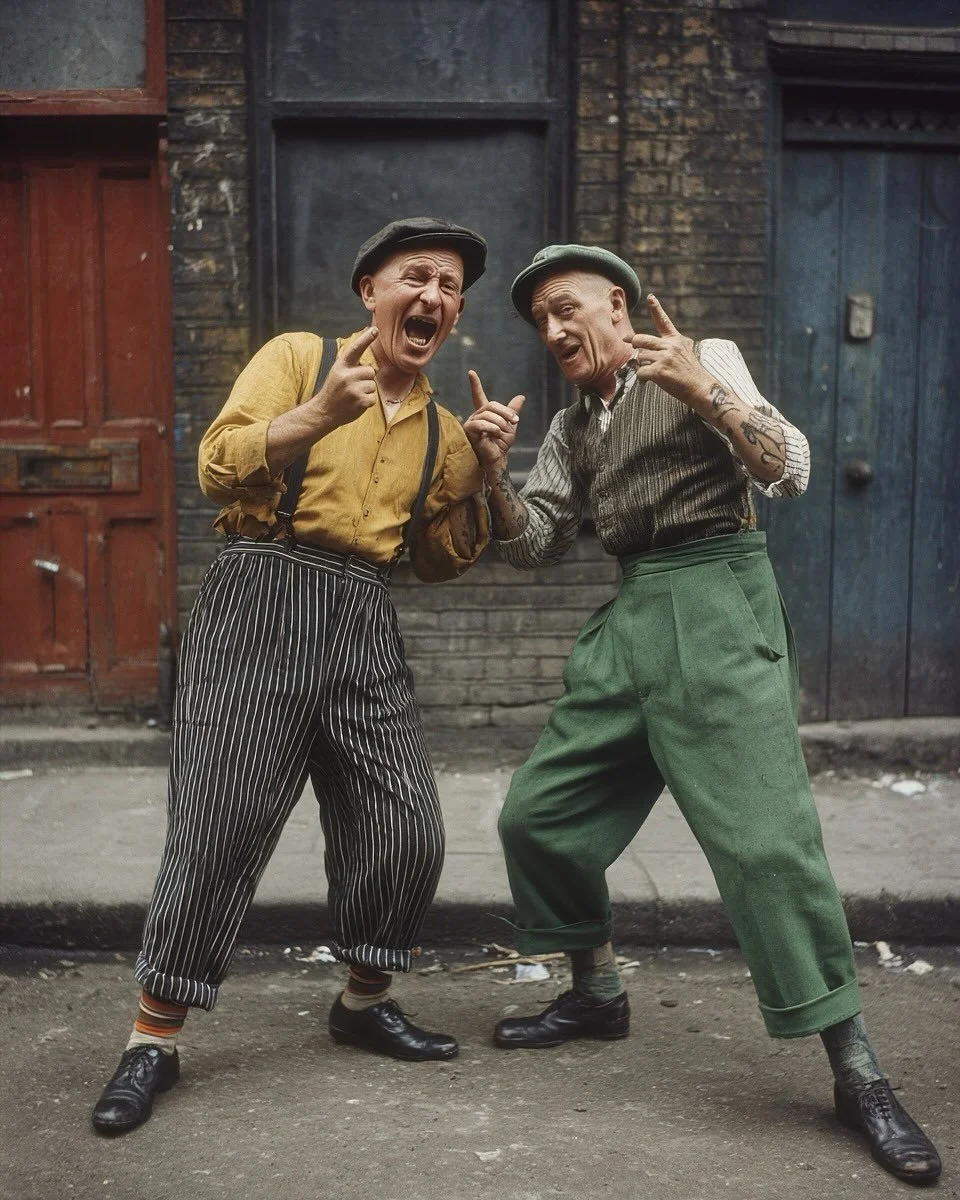 Two mates. A laugh, a row, a pint, a handshake.
This is brotherhood — messy, loud, unbreakable 👊❤️
#eastendlads #brotherhood #workingclassheroes #ladslife #pubculture #1950slondon #londonlife #matesforlife #tattoohistory #docklandslife #bestm