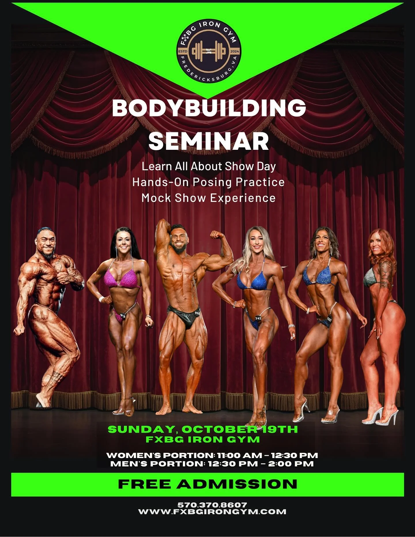 ๐ฅReminder: Bodybuilding Seminar This Sunday!
Step on stage with confidence — we’re breaking down everything you need to know for show day!
โ
 Learn what to expect on competition day
โ
 Hands-on posing practice
โ
 Mock show experience
๐
 S