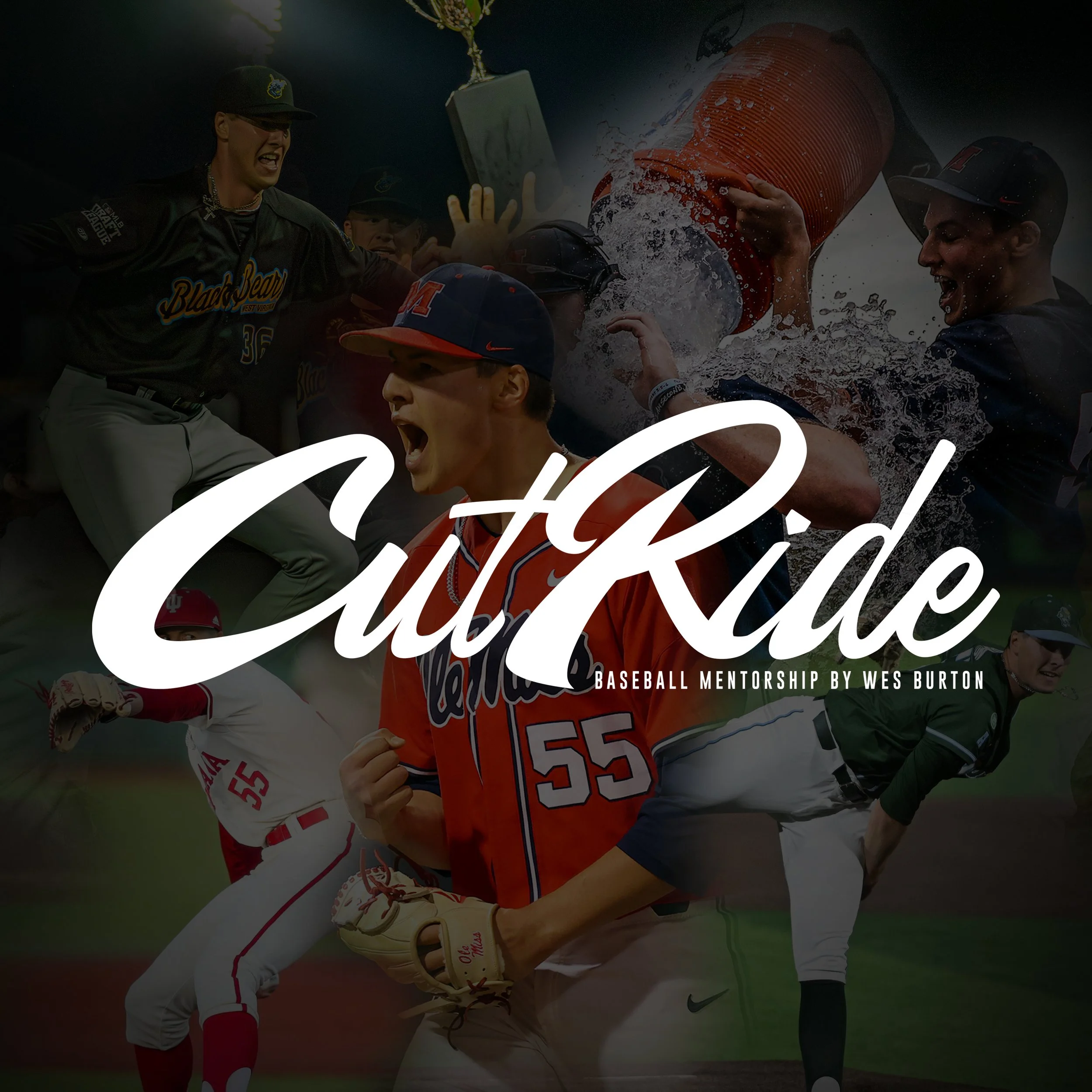 CutRide Baseball Mentorship by Wes Burton. Compilation of images of Wes Burton pitching.