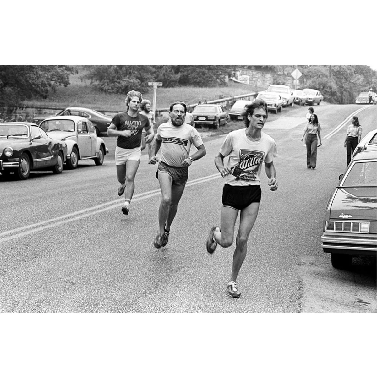 Willie Nelson Running Race 1977 by Scott Newton
