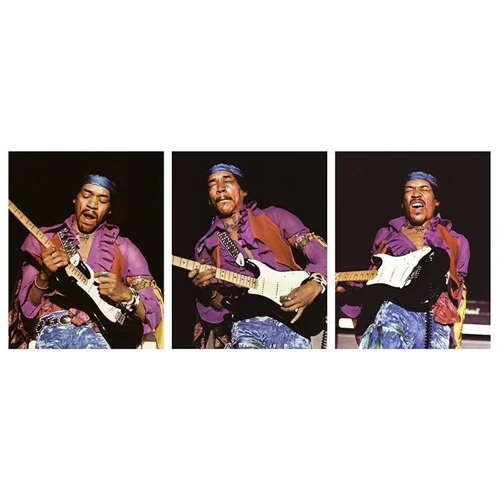 Jimi Hendrix triptych by Robert M Knight
