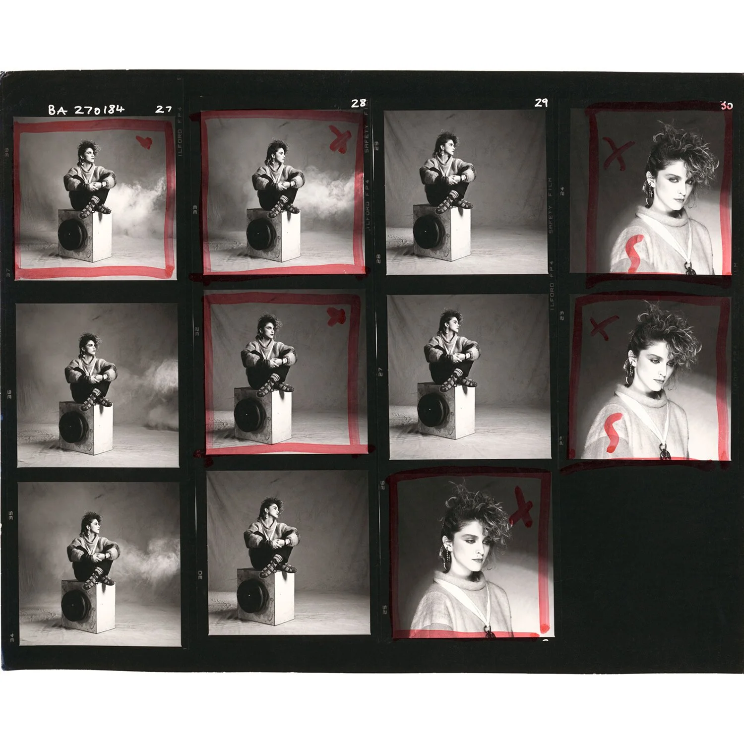 Madonna contact sheet print by Brian Aris
