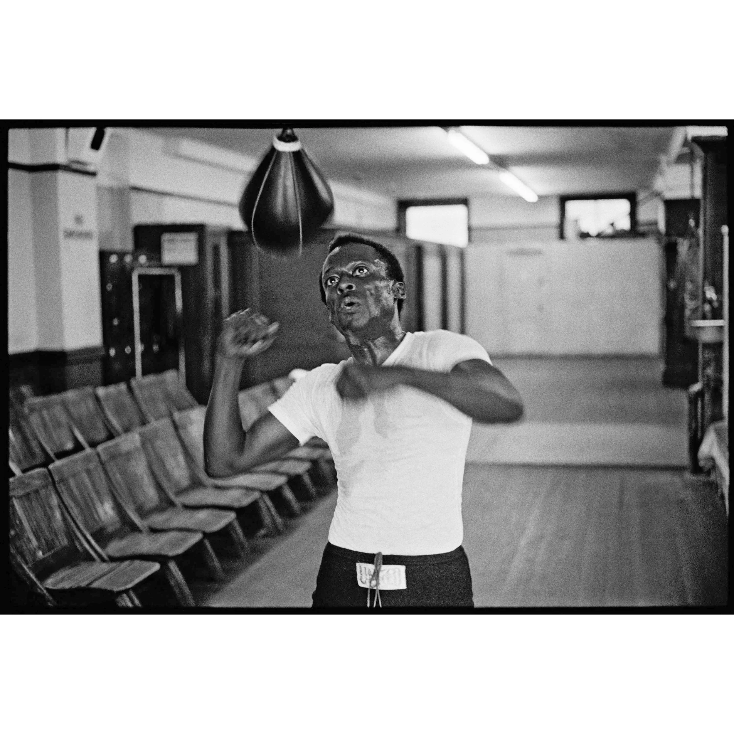 Miles Davis training at Gleason's Gym, NYC, 1970 by Glen Craig