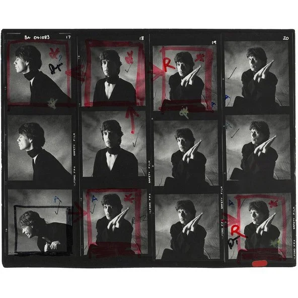 Mick Jagger Contact Sheet by Brian Aris
