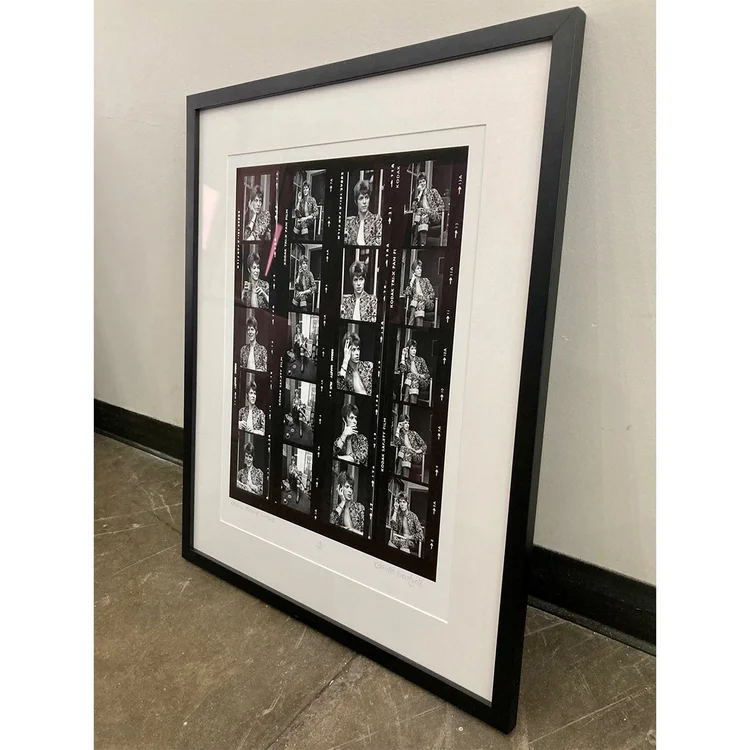David Bowie 1972 Contact Sheet Print by Barrie Wentzell, framed