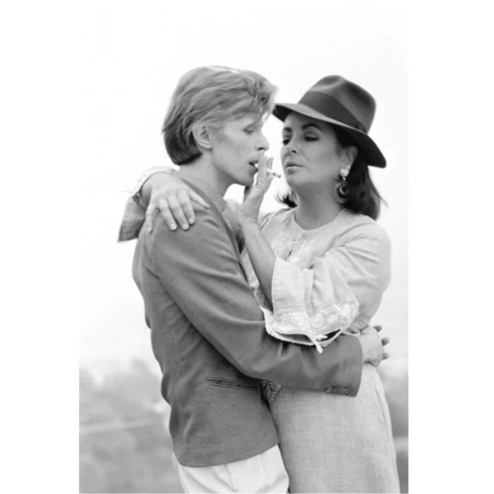 David Bowie and Elizabeth Taylor by Terry O'Neill