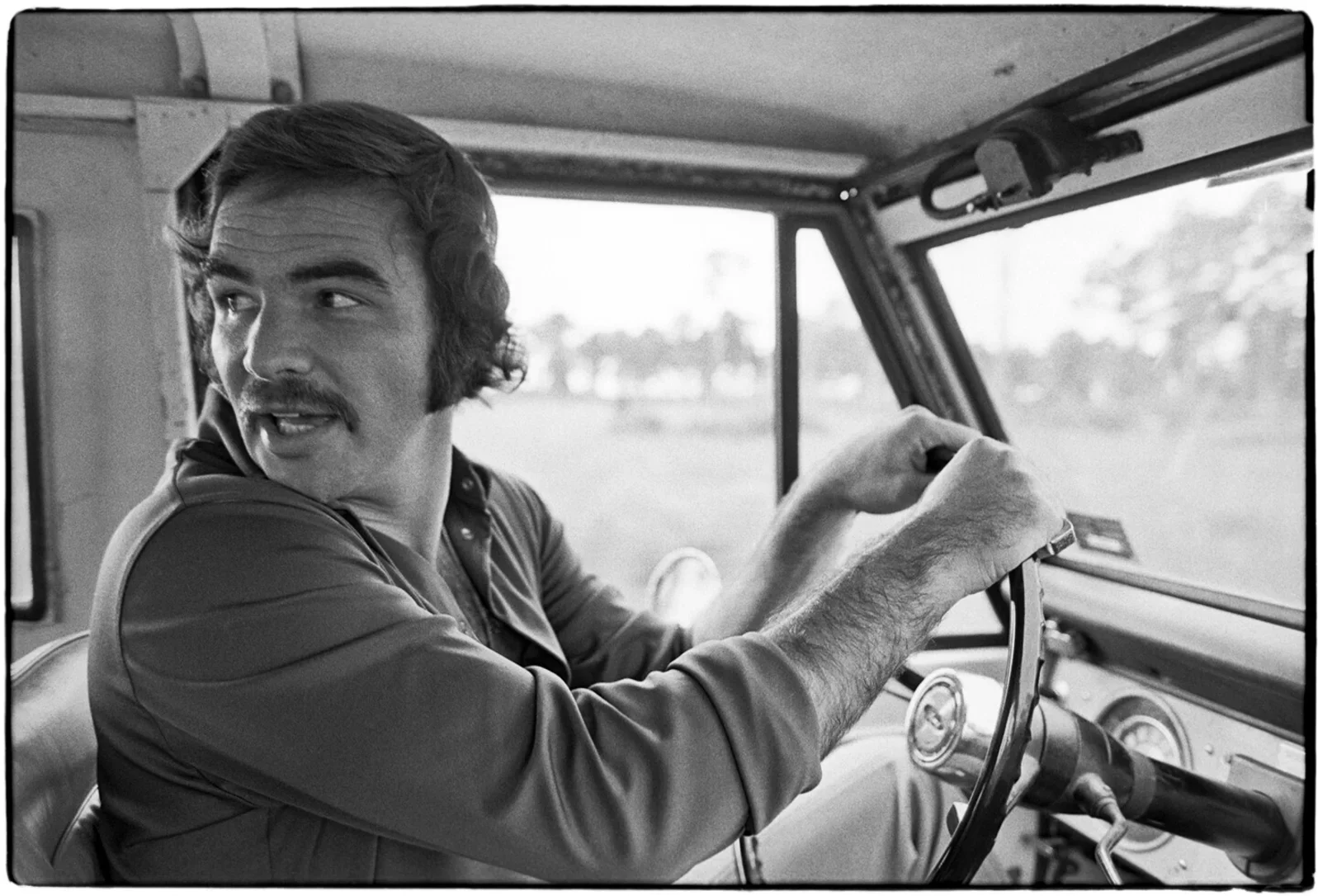Burt Reynolds in the truck, Al Satterwhite, 1972