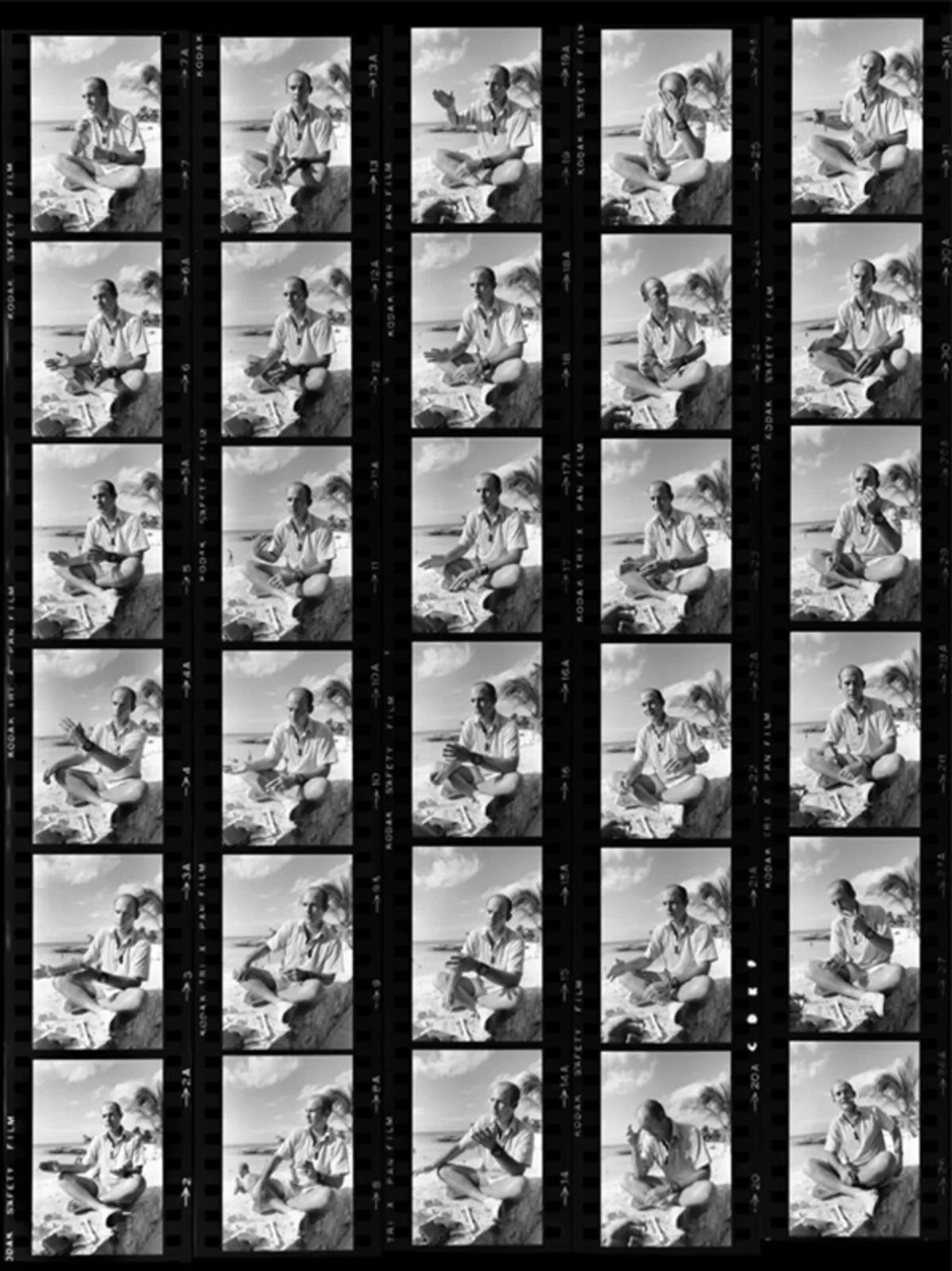 Hunter S. Thompson, contact sheet Al Satterwhite, 1974
