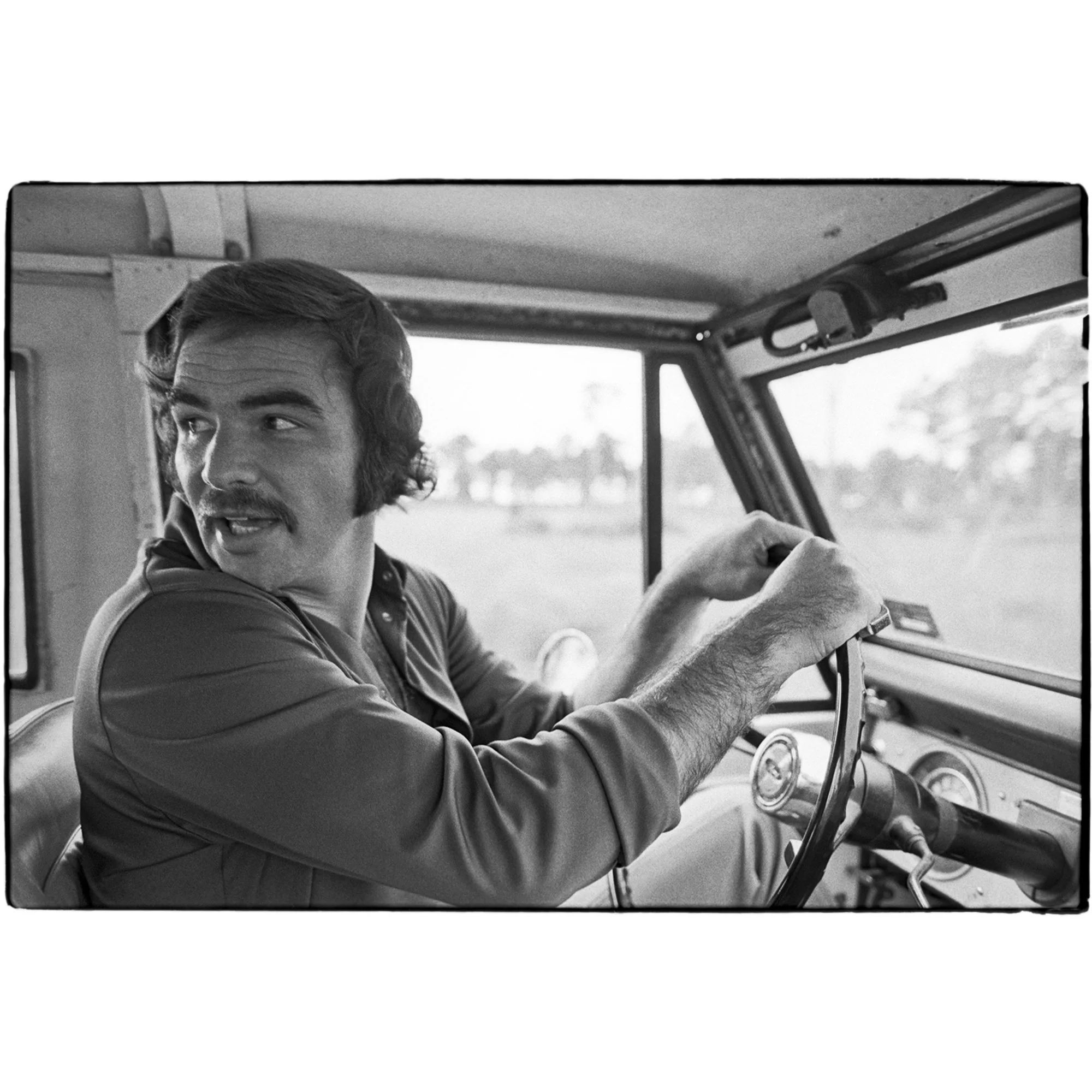 Burt Reynolds in the truck, Al Satterwhite, 1972
