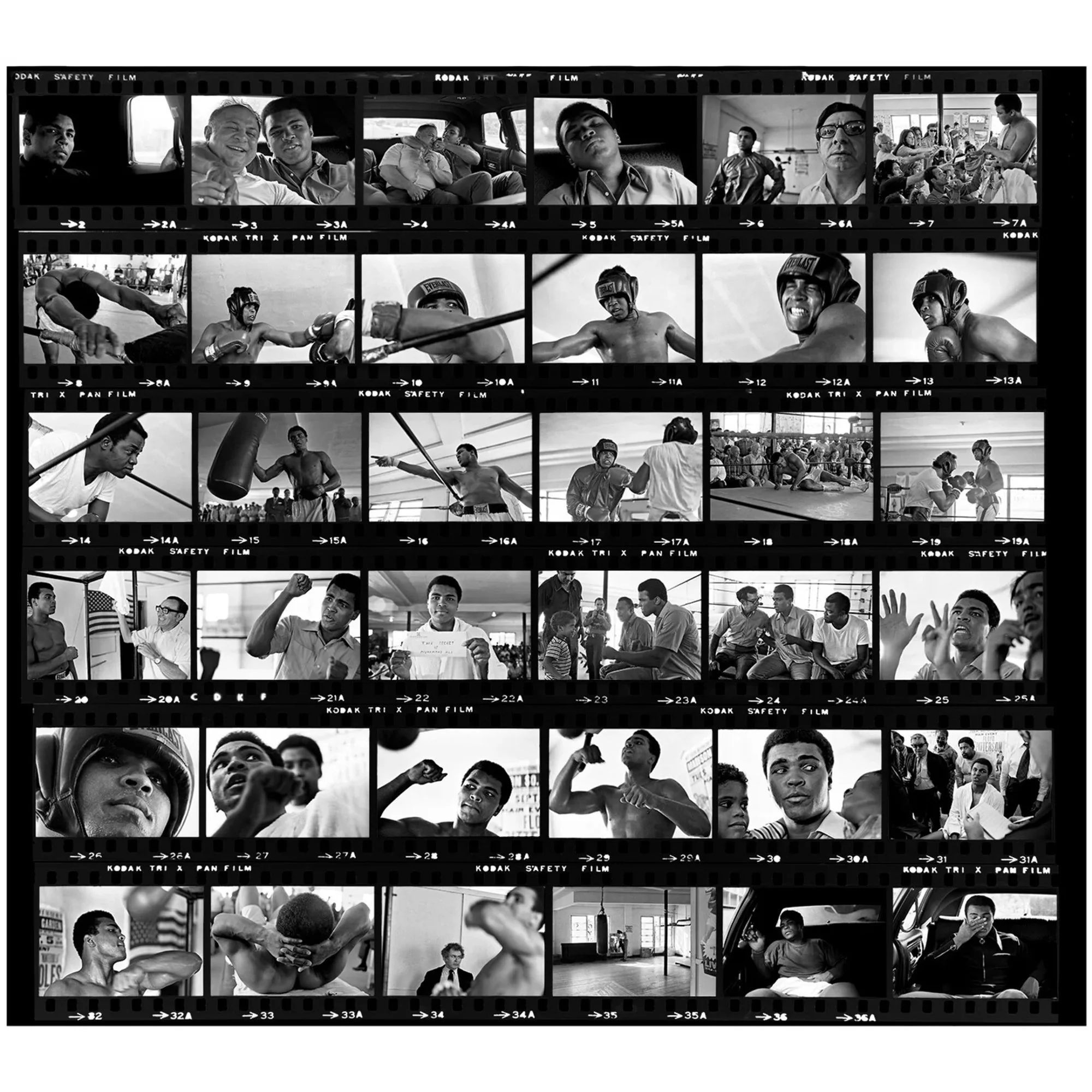 Muhammad Ali Contact Sheet, Al Satterwhite, 1970-1971