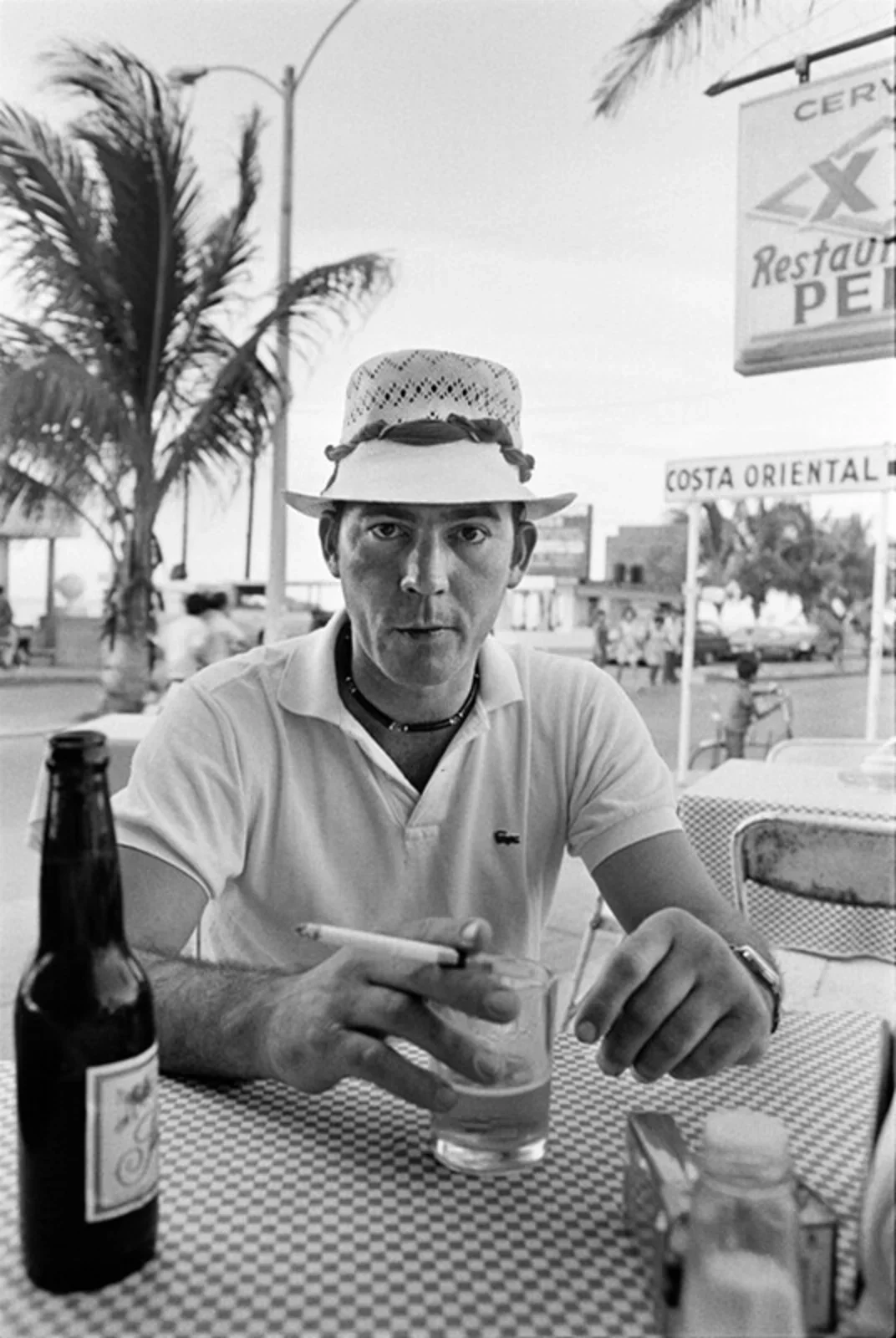 Hunter S. Thompson, beer and cigarette, Al Satterwhite, 1974