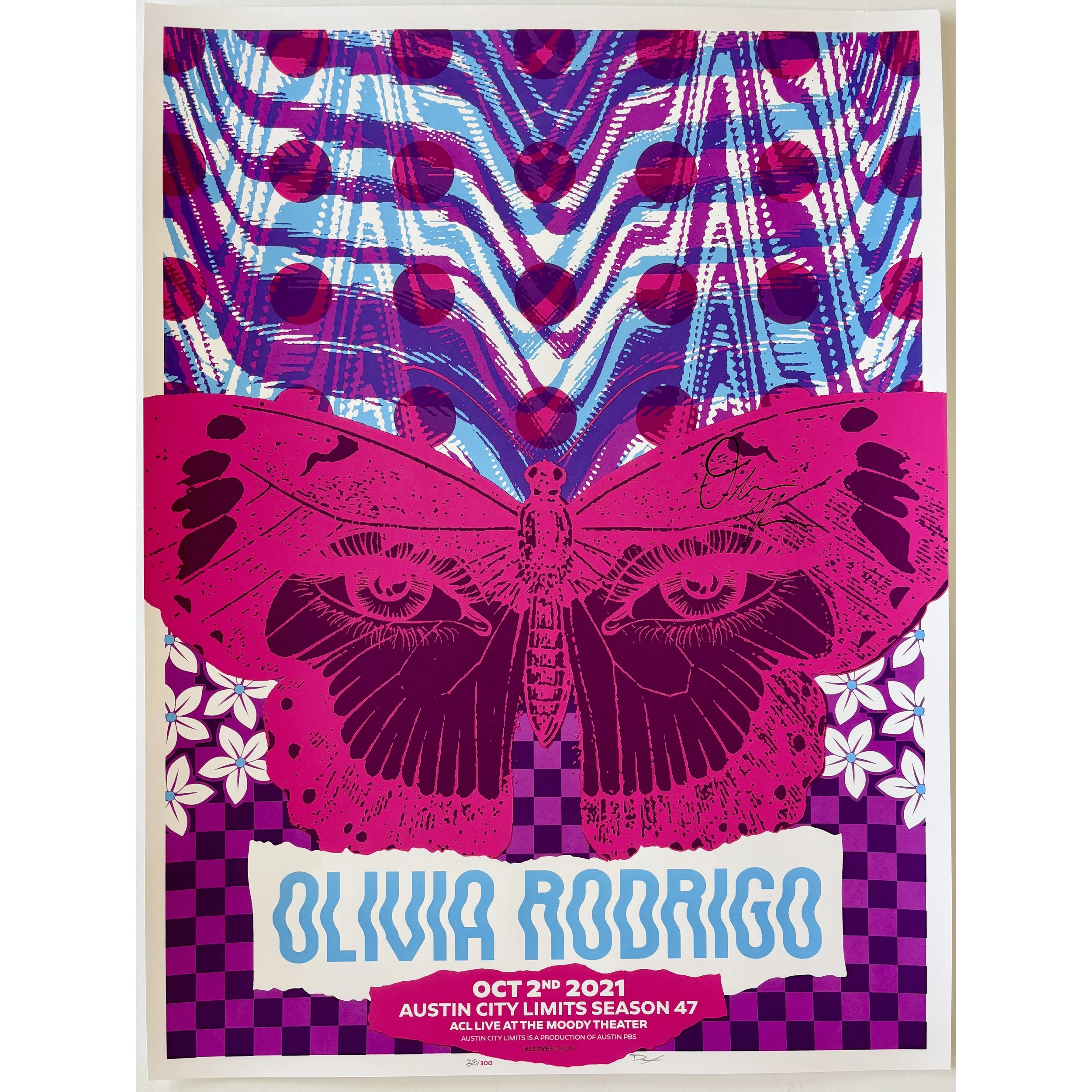 Olivia Rodrigo - Austin City Limits original poster - Season 47 - Signed by Olivia