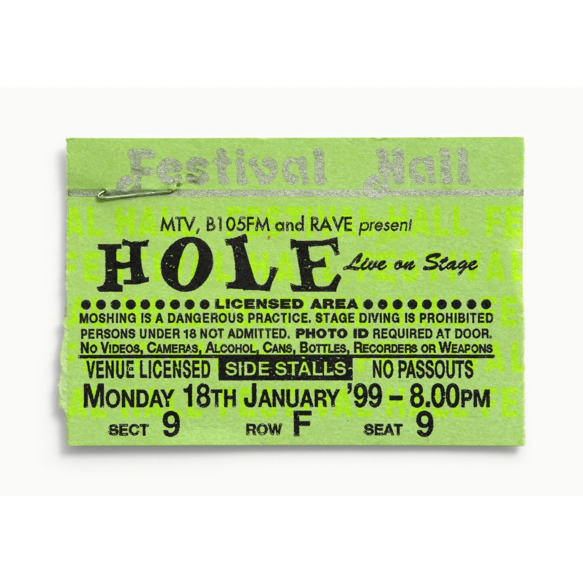 TICKETS PLEASE BY BLAISE HAYWARD - Hole, 1999
