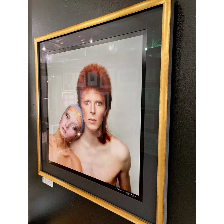 Framed 30x30" David Bowie & Twiggy Pin-Ups album cover by Justin de Villeneuve
