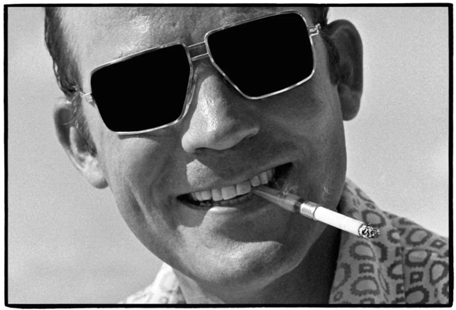 Hunter S. Thompson, portrait in sunglasses, Al Satterwhite, 1974