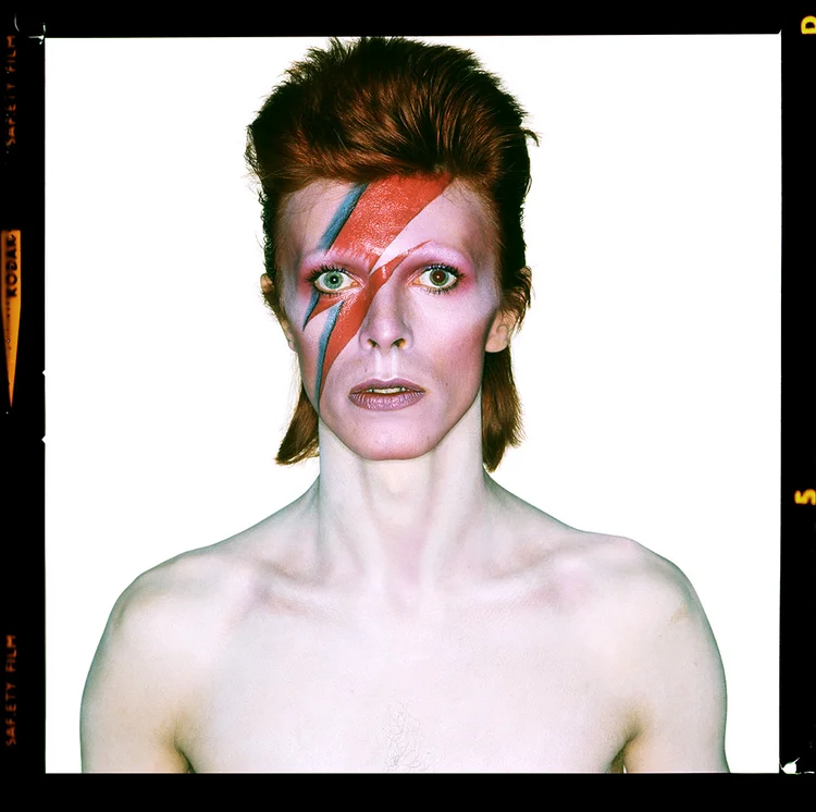 David Bowie Aladdin Sane Eyes Open, open edition print with black matting by Duffy