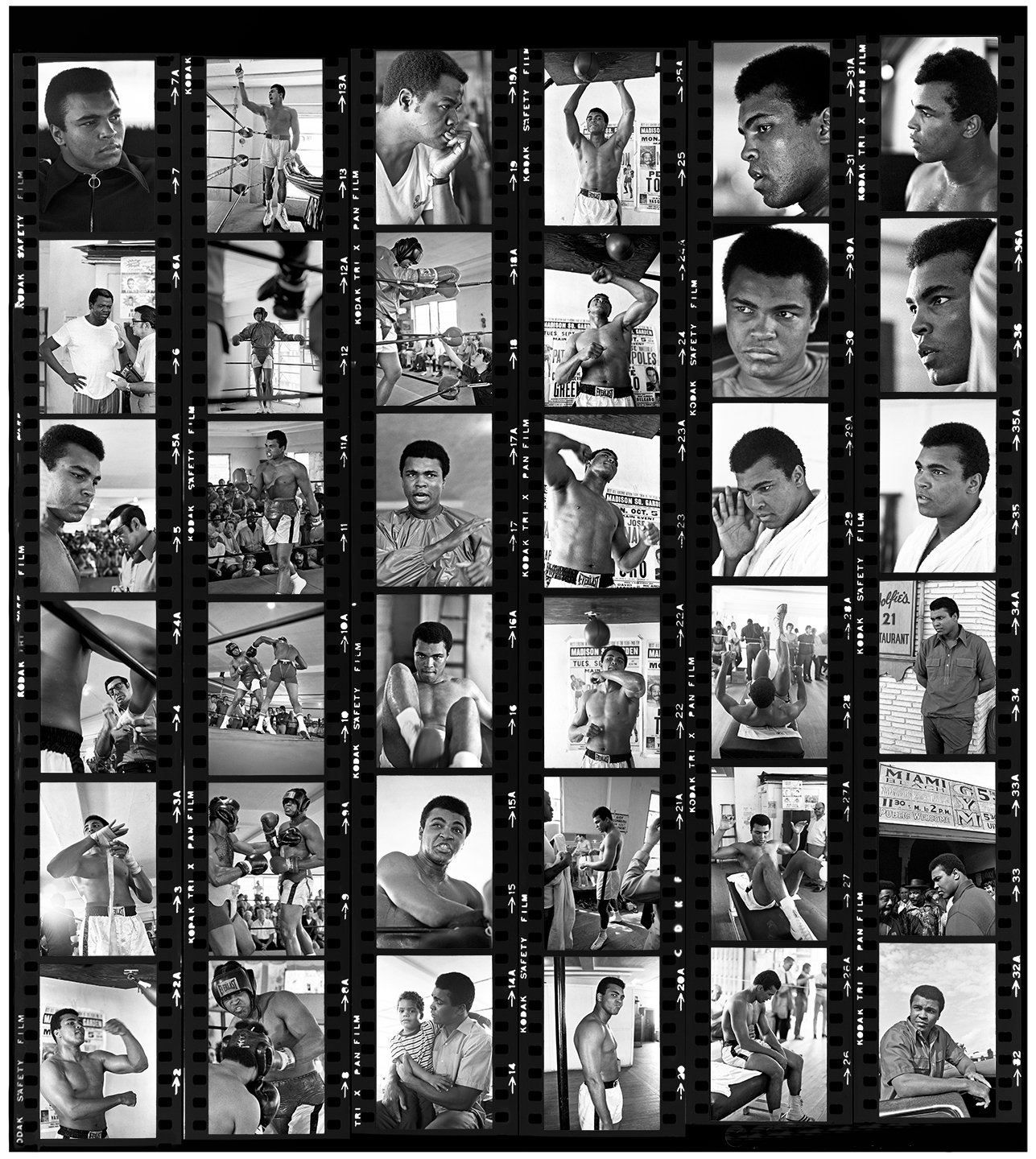 Muhammad Ali Contact Sheet, Al Satterwhite, 1971