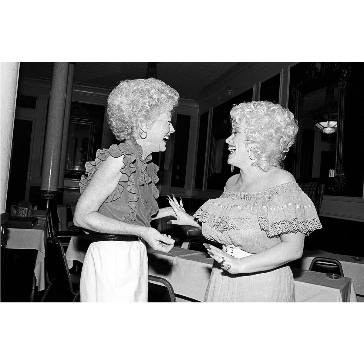 Ann Richards and Dolly Parton at the Driskill Hotel in Austin by Scott Newton