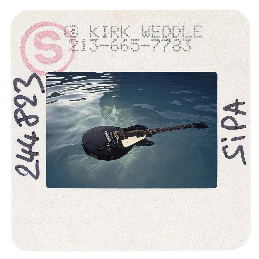 Kurt Cobain floating guitar Nirvana Nevermind original color slide