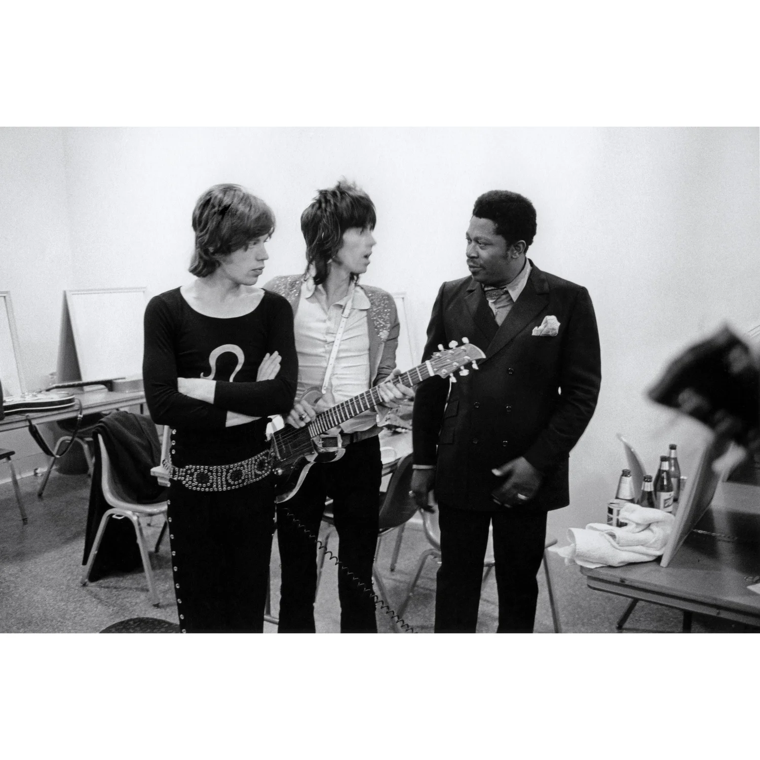Mick Jagger, Keith Richards, and B.B. King Backstage, Chicago, IL, 1969 by Glen Craig