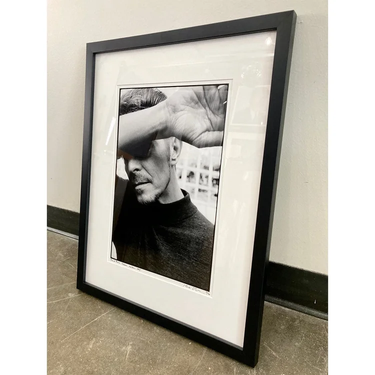 David Bowie portrait by Jake Chessum, framed signed limited edition print, framed