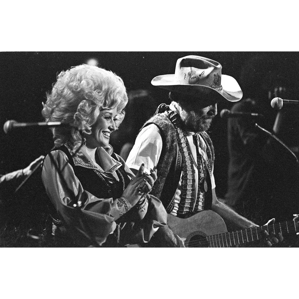 Dolly Parton and Willie Nelson San Antonio 1977 by Scott Newton