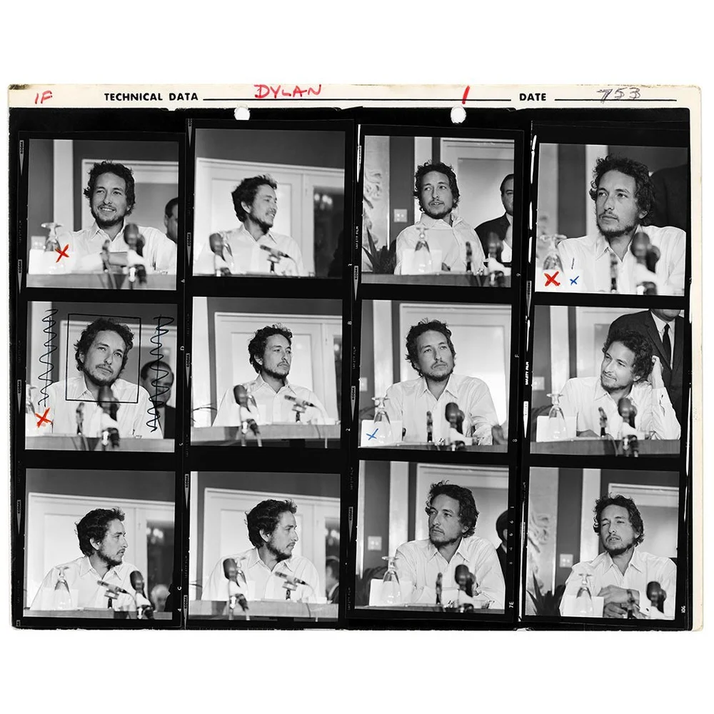 Bob Dylan Isle Of Wight Contact Sheet by Alec Byrne