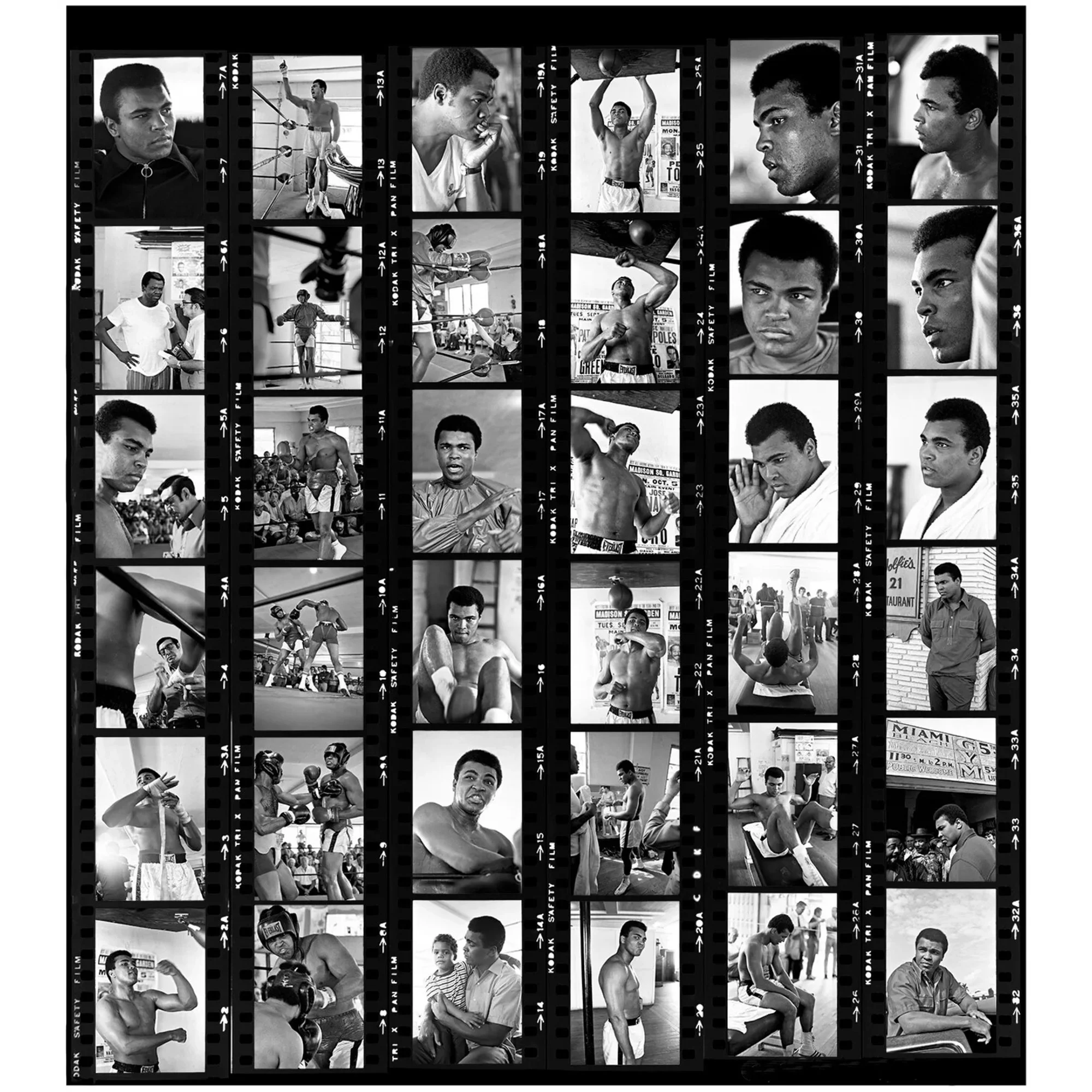 Muhammad Ali Contact Sheet, Al Satterwhite, 1971