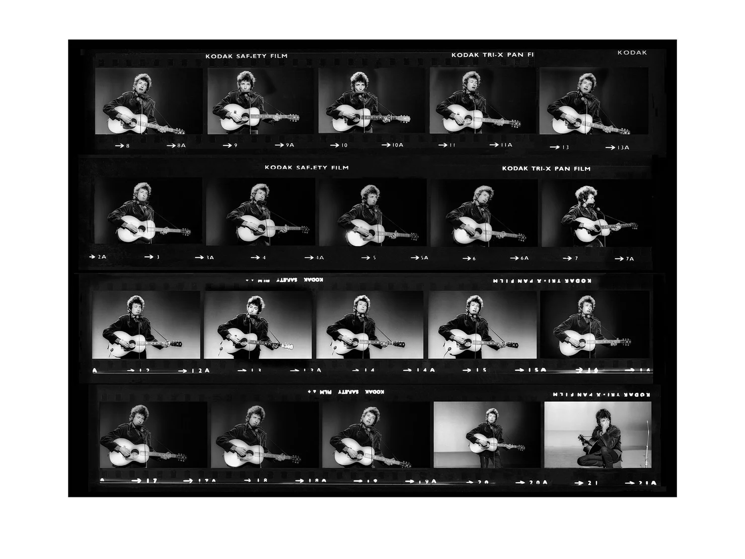 Bob Dylan Contact Sheet Print by Barrie Wentzell