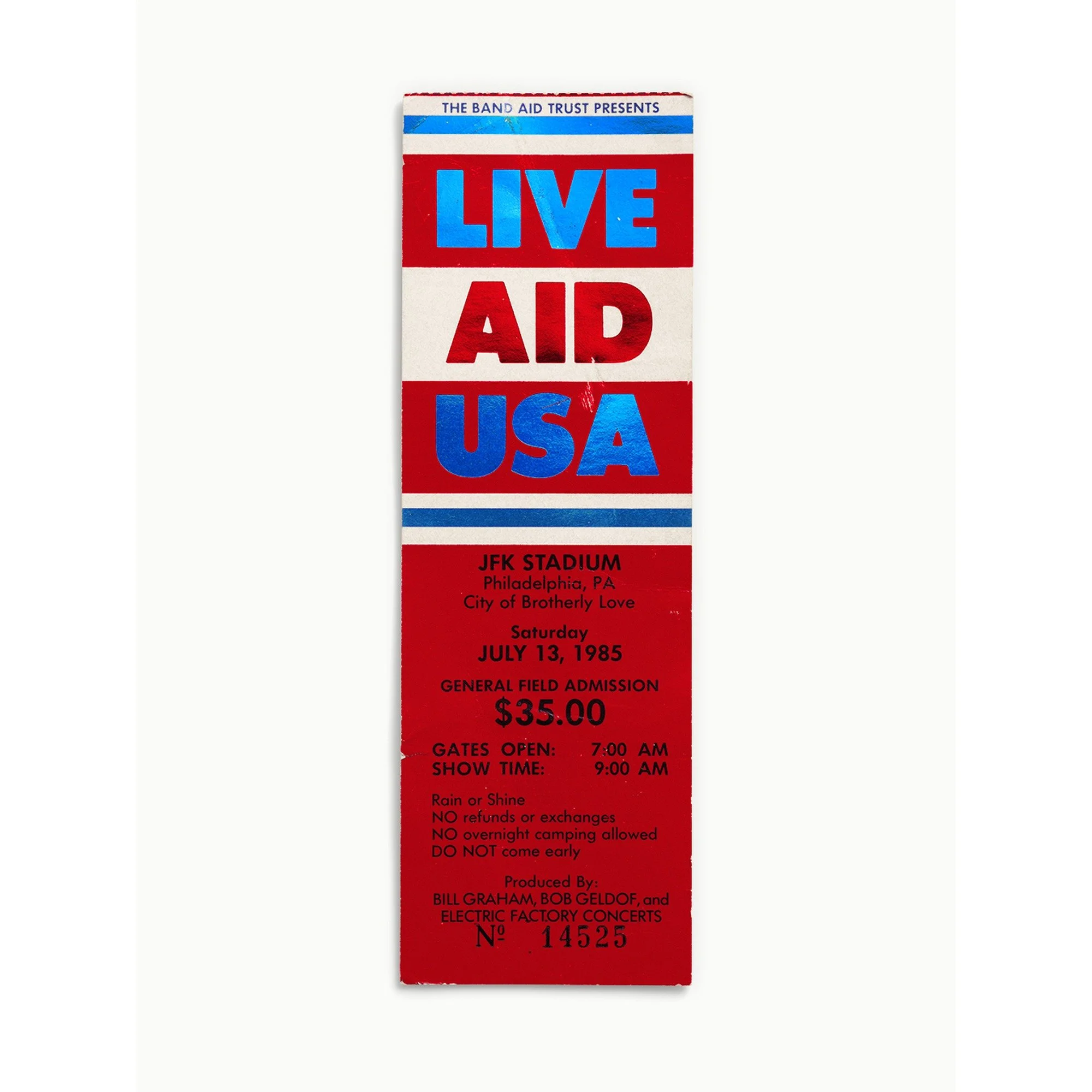 TICKETS PLEASE BY BLAISE HAYWARD - Live Aid, 1985
