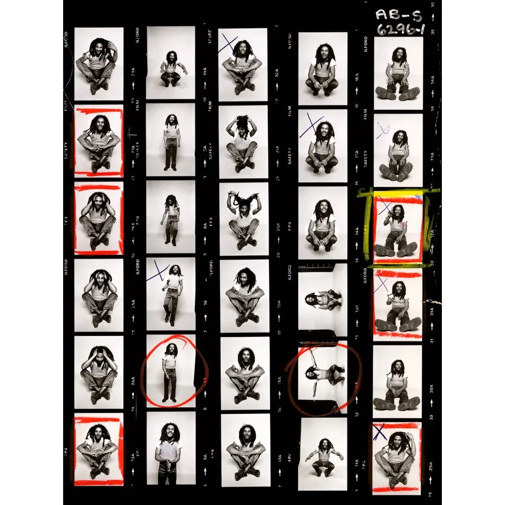 Bob Marley Photo Shoot Contact Sheet by Allan Ballard