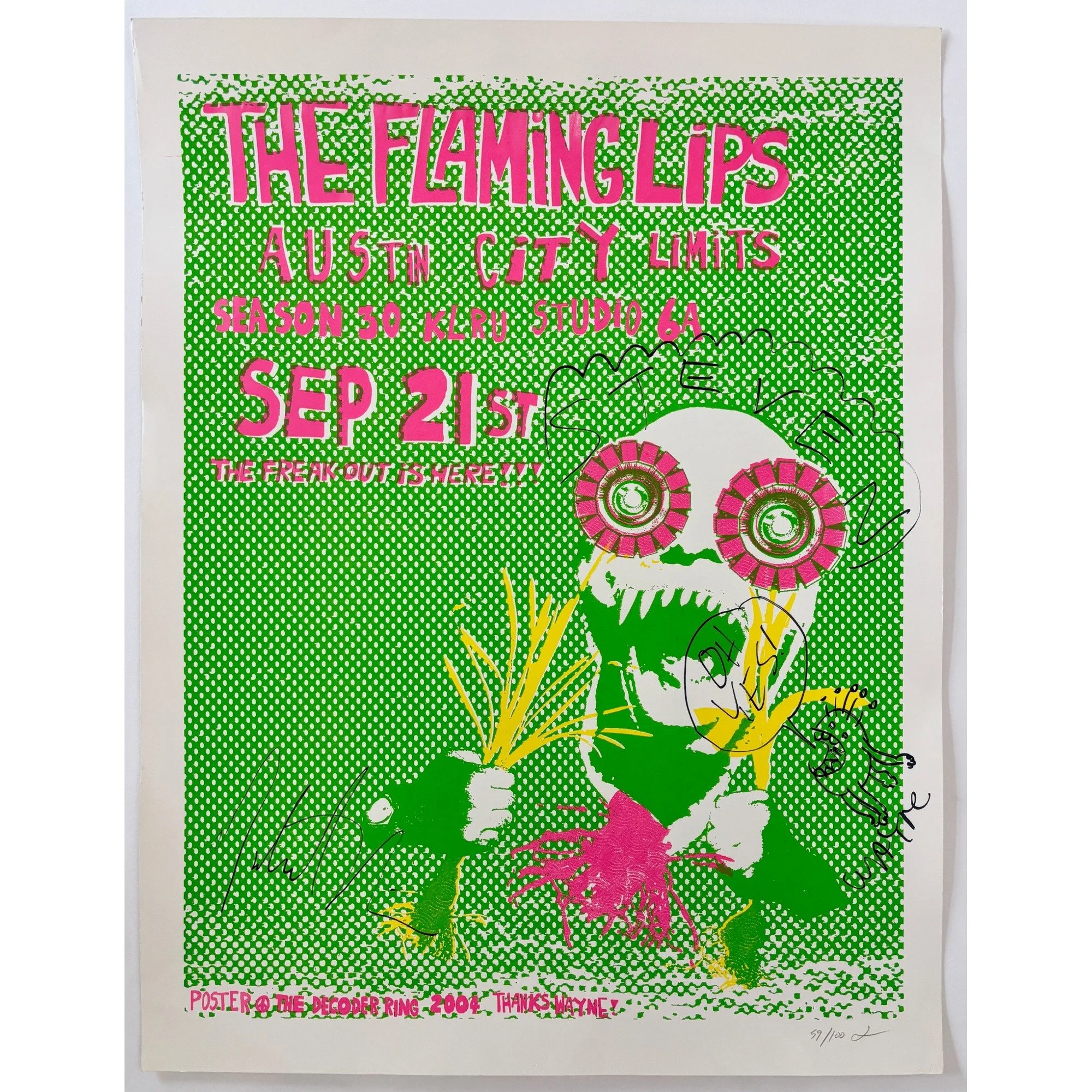 Flaming Lips - Austin City Limits original poster - Season 30 - Signed by the band