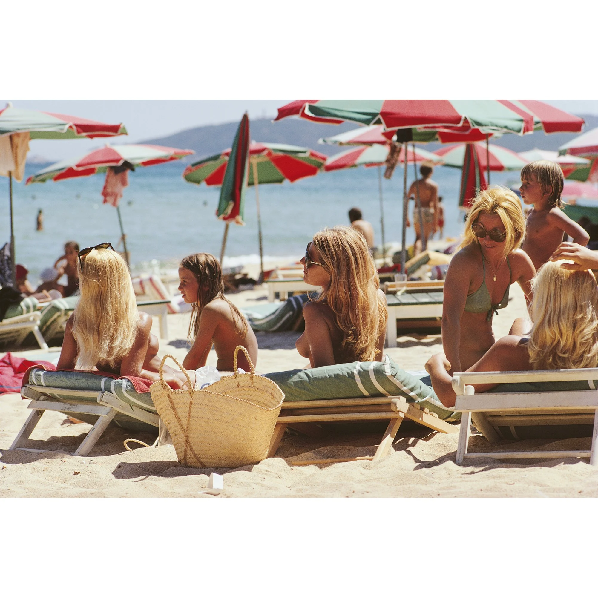 Saint Tropez Beach 1971 by Slim Aarons