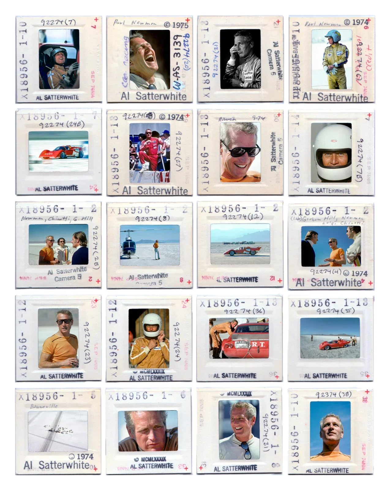 Paul Newman, color slide print, Al Satterwhite, 1974