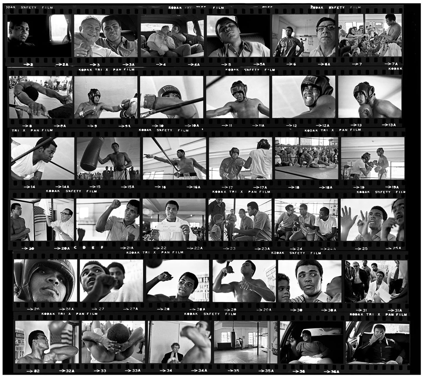 Muhammad Ali Contact Sheet, Al Satterwhite, 1970-1971