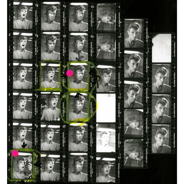 David Bowie contact sheet print by Brian Aris