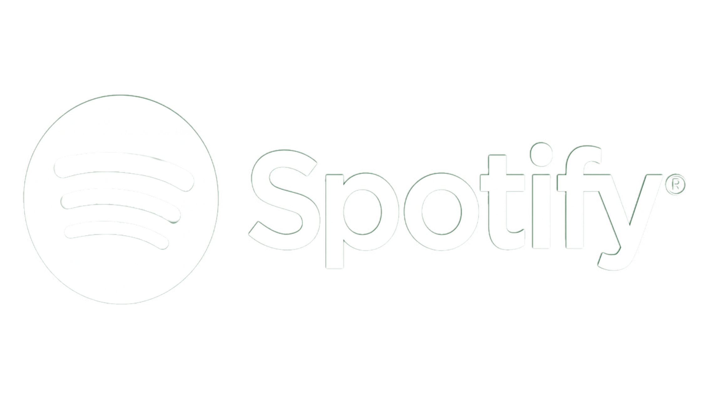 Spotify logo with a circular icon featuring three curved lines and the word 'Spotify' next to it