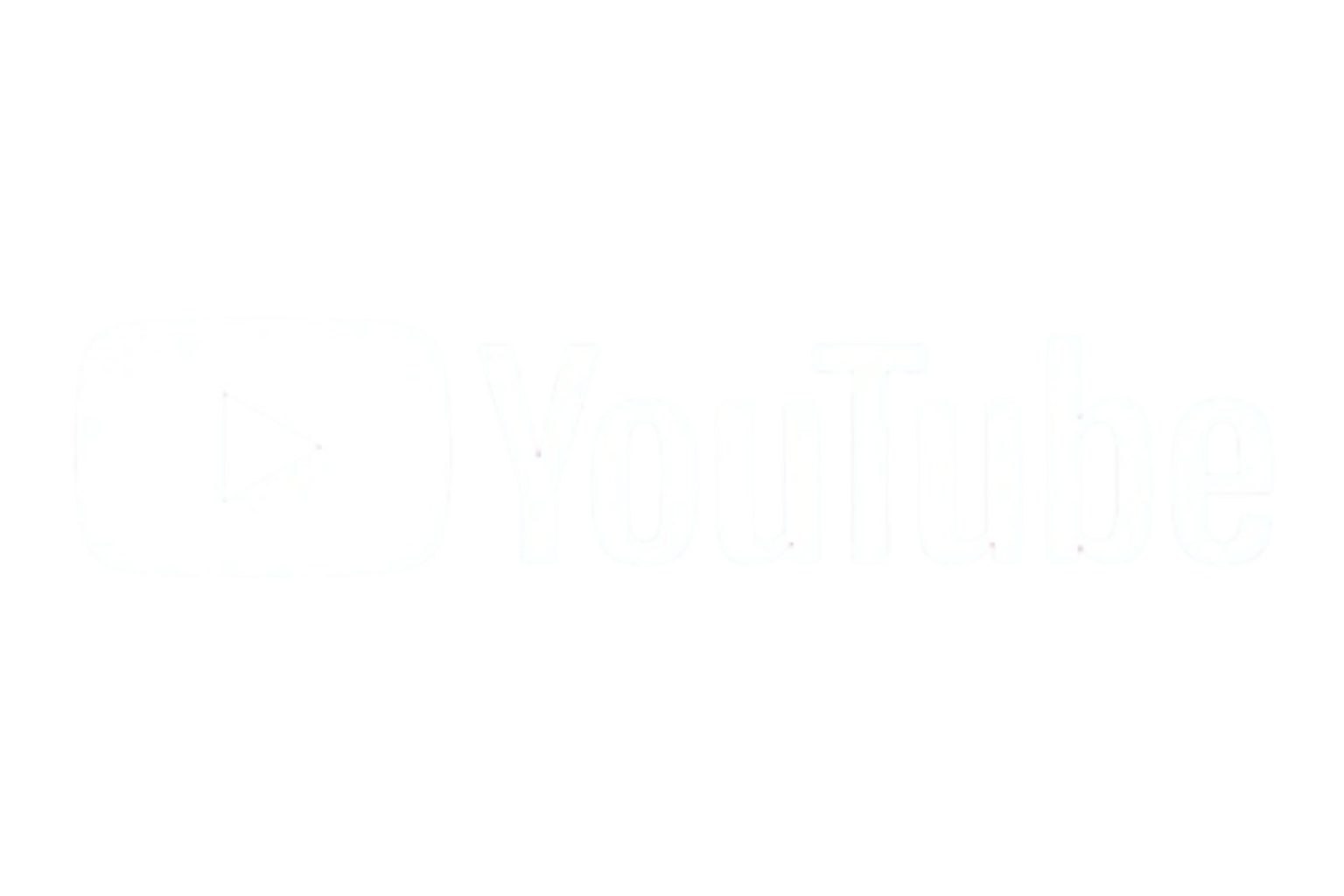 White YouTube logo with a play button icon on a black background.