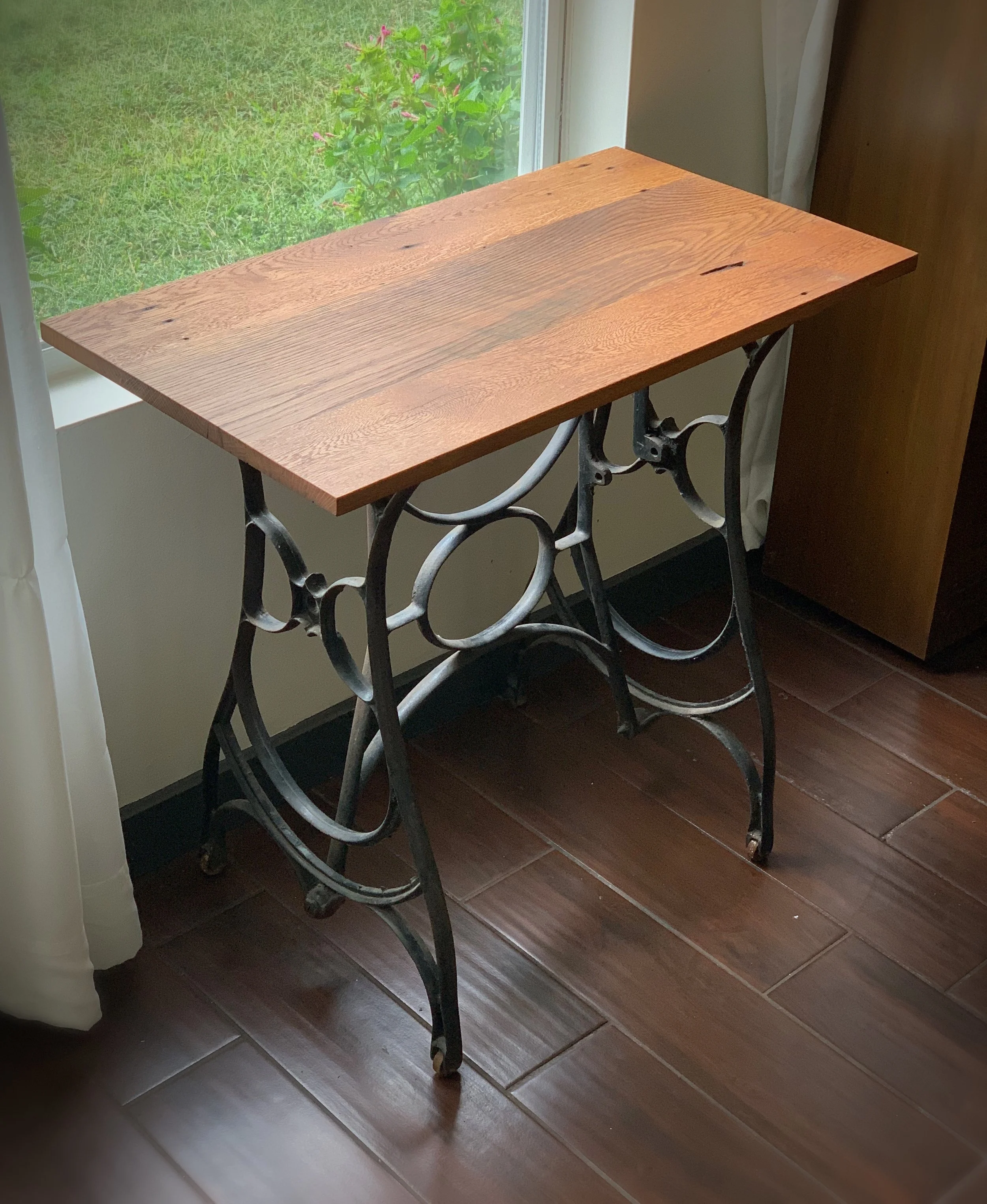 Side Table on Sewing Machine Base