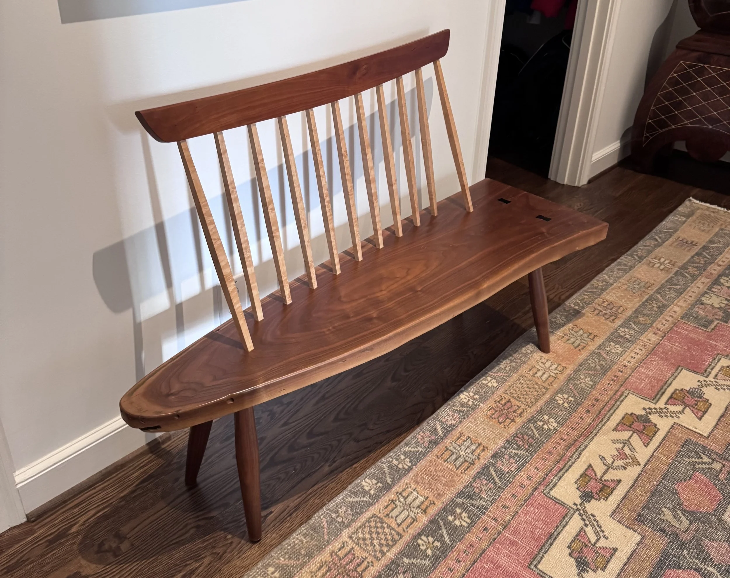Walnut and Maple Bench