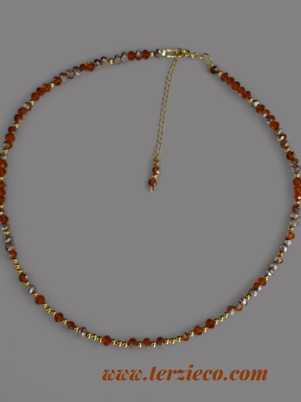 Choker lasca de cristal laranja -